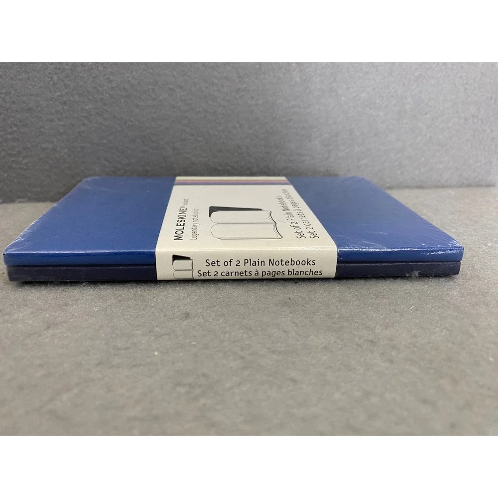 Moleskine Volant Set of 2 Plain Notebooks Blue Soft Cover 3.5x5.5 Pocket Size